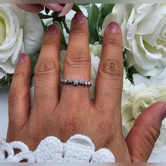 ❤️ TWINKLE STARS STERLING SILVER RING - Picture 2 of 6